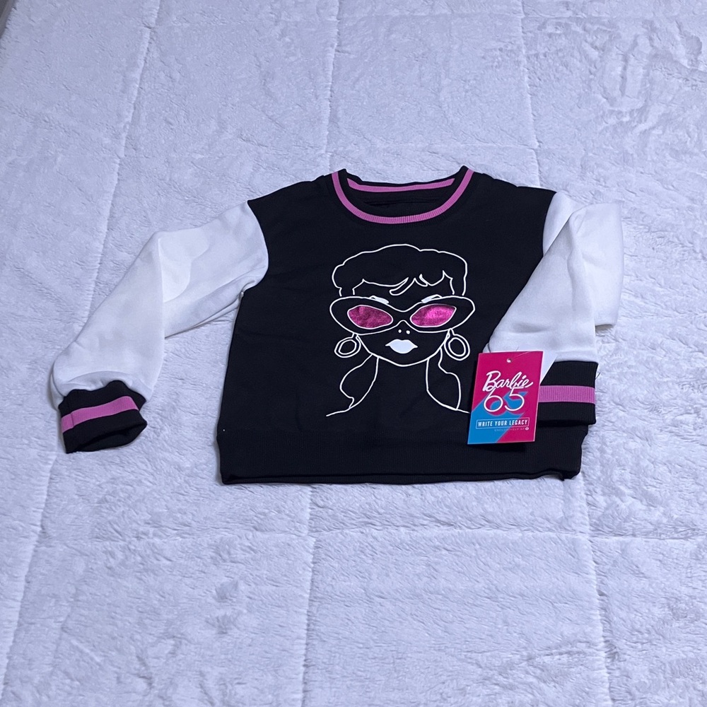 Barbie Black and White Sweatshirt with Pink Highlights
